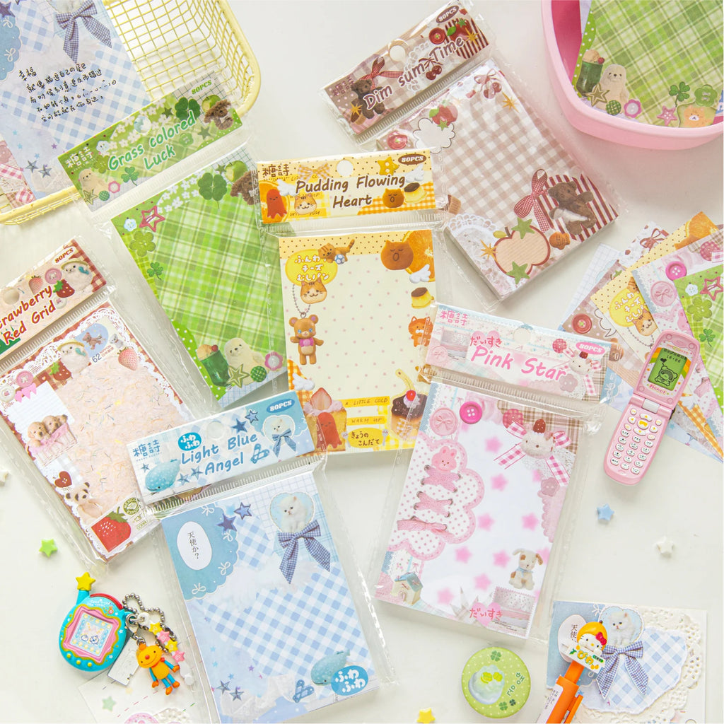 80pcs Kawaii Japanese Student Notebook Stationery School Office Supplies Planner Creative Handbook Decorative Paper