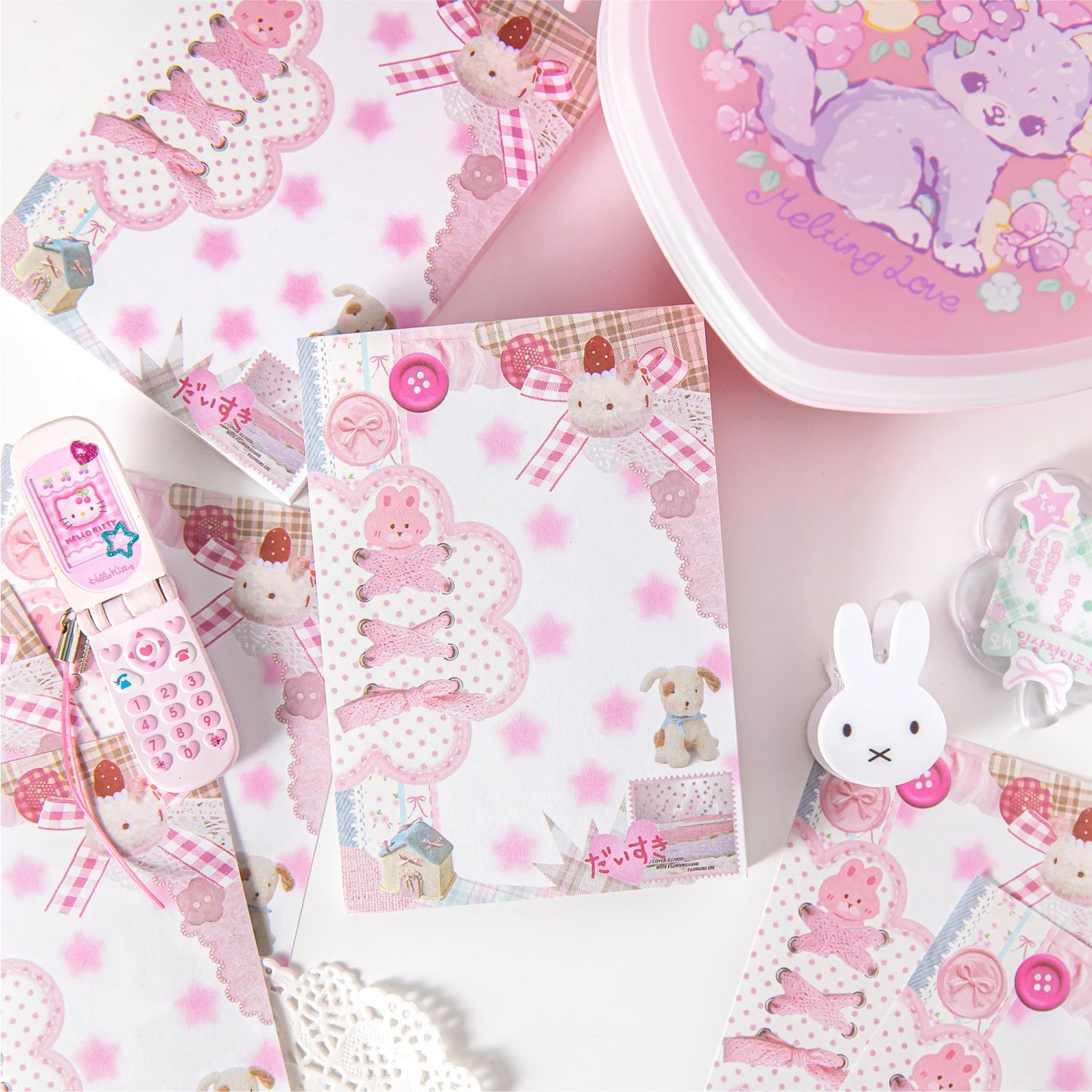 80pcs Kawaii Japanese Student Notebook Stationery School Office Supplies Planner Creative Handbook Decorative Paper